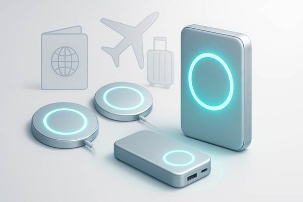 Smarte Reisegeschenke: Kompakte kabellose Ladegeräte und Powerbanks für Vielflieger